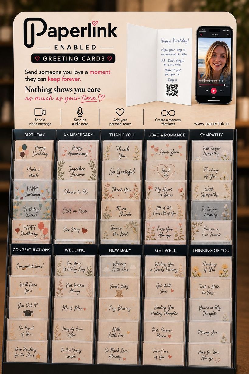 PaperLink Enabled greeting cards retail stand